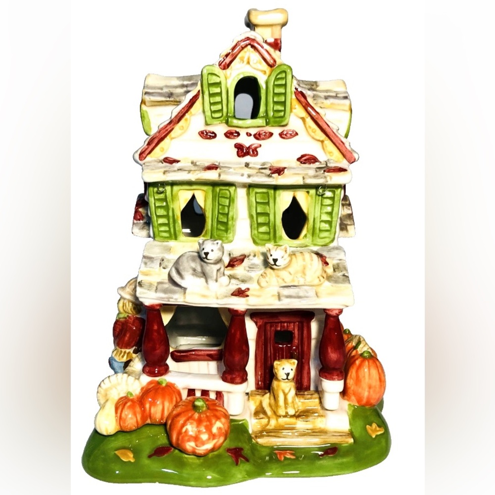 Vintage 2002 Avon Halloween Tea-light House Luminous Treasures “Autumn’s Glow”